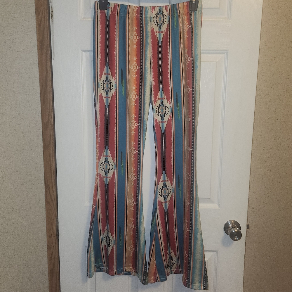 Express Multicolor Aztec Pattern Pants